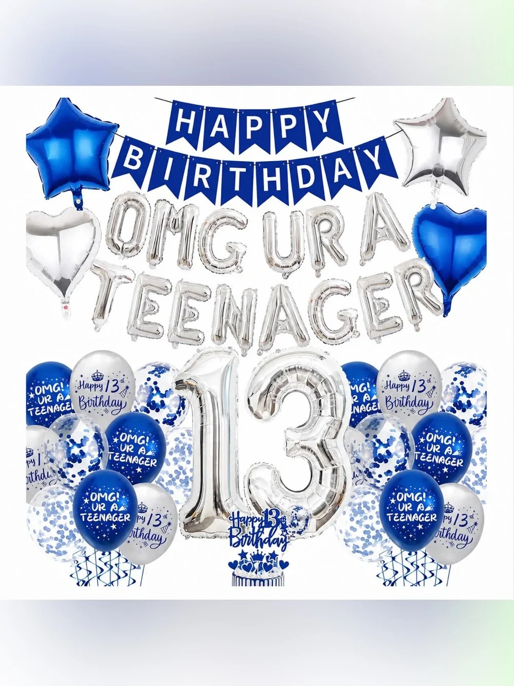 NWT 2 Complete 13th Birthday Party Sets, Supplies Balloon Banners Decoration Kit